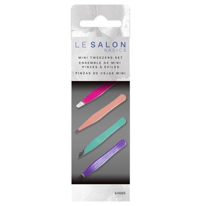 Le Salon Mini Colored Tweezers ~ Set of 4-0