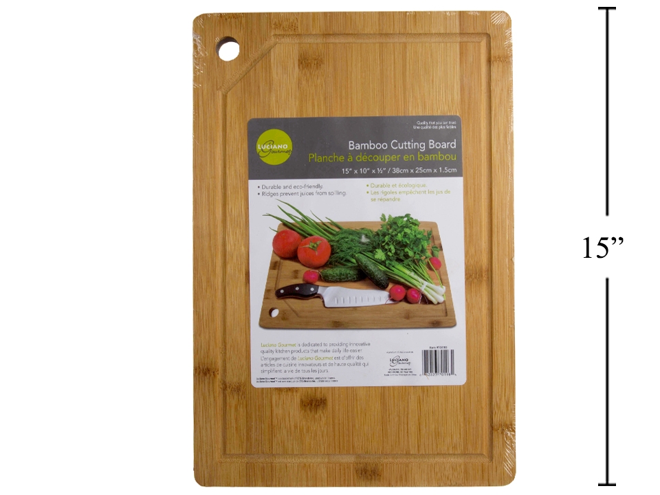 Luciano Bamboo Cutting Board ~ 10" x 15" x 1.5"-0