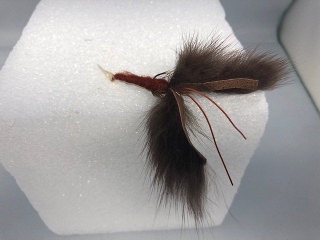 Brown with Rabbit Fur Strips Crawdad Flies-0