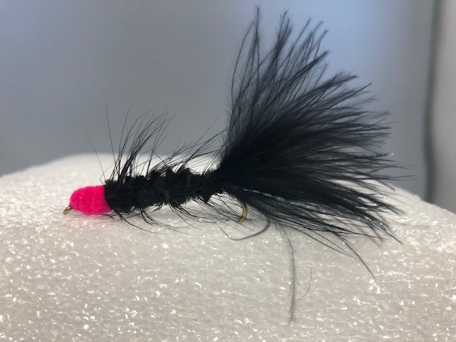 Black with Fluorescent Pink Egg Sucking Leech -0