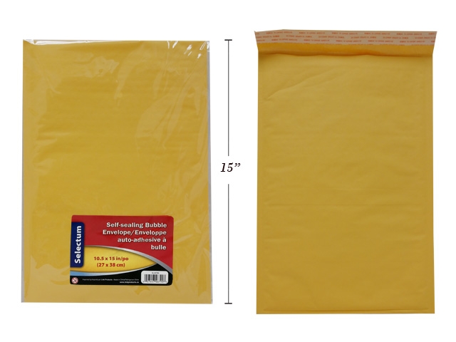 Selectum Kraft Peel-N-Seal Bubble Envelope ~ 10.5" x 15"-0