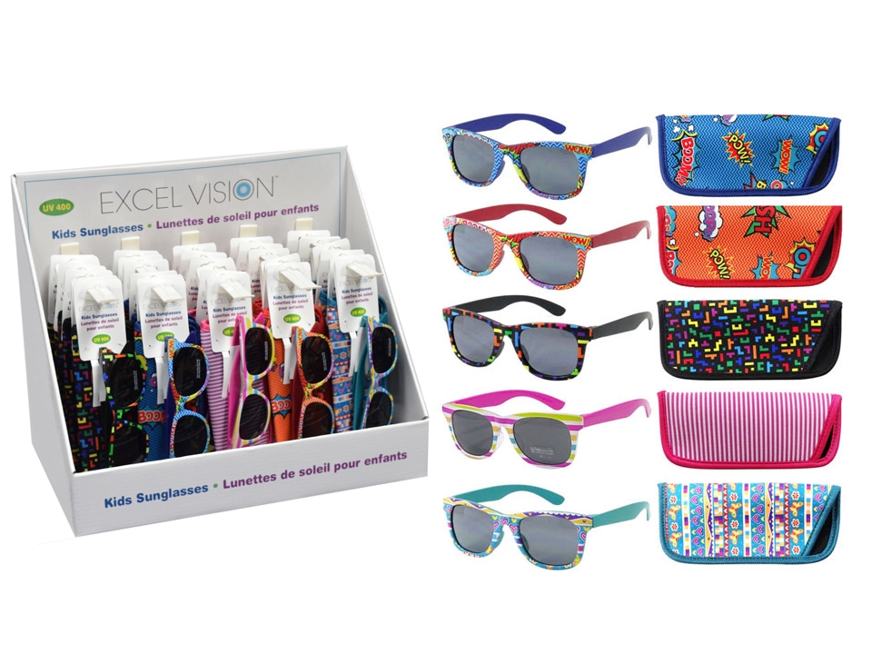 Excel Vision Kid's Print Sunglasses w/Case-0