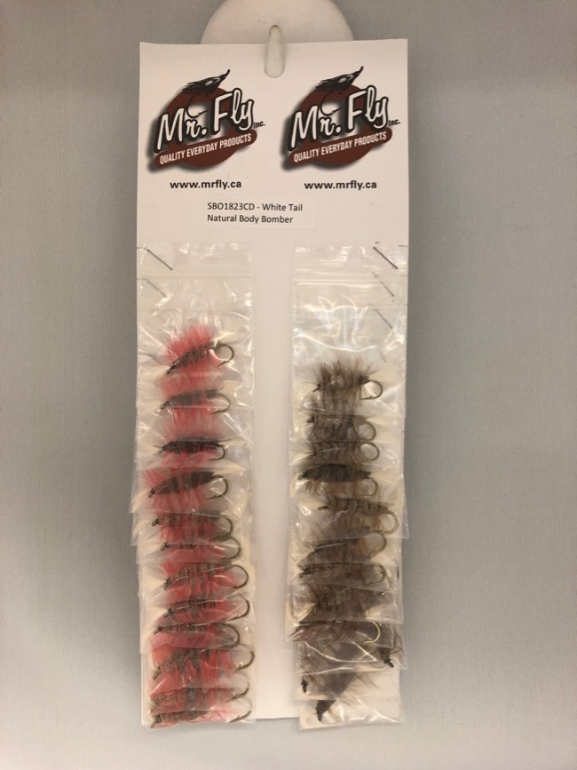 White Tail, Natural Body with Brown or Orange Hackle Salmon Bombers -0