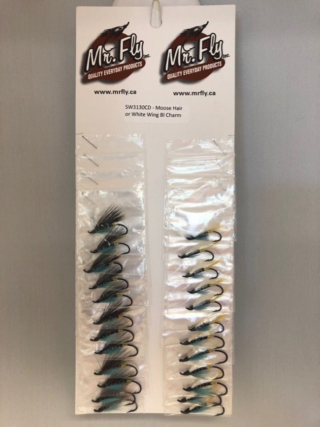Moose Hair Blue Charm & White Wing Blue Charm Salmon Wet Flies-0