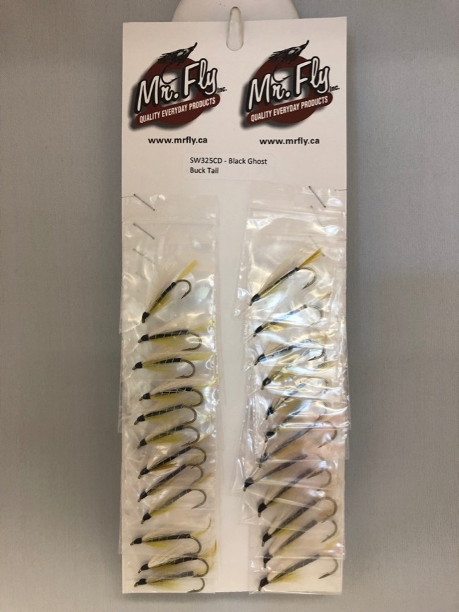 Black Ghost Buck Tail Salmon Wet Flies-0