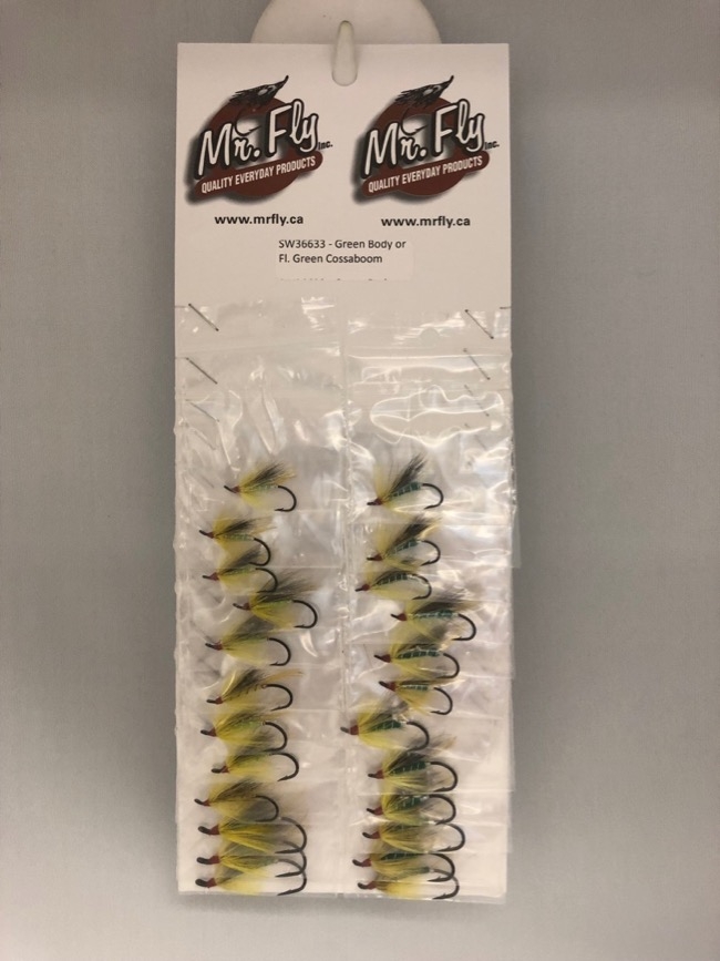 Green Body Cossaboom & Fl. Green Cossaboom Salmon Wet Flies-0