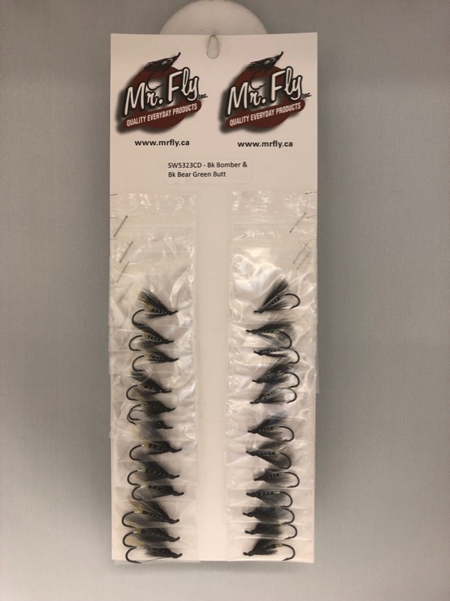 Black Bomber & Black Bear with Green Butt Salmon Wet Flies-0