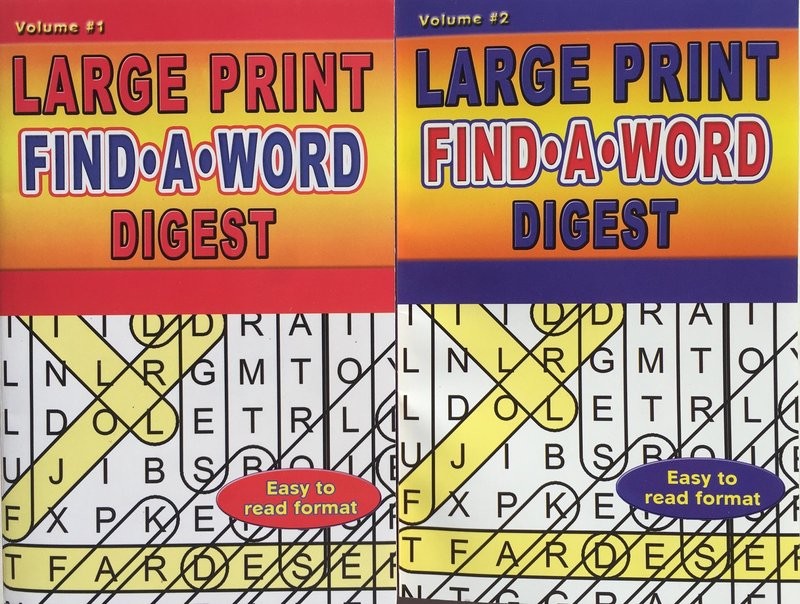 Large Print Find-A-Word Puzzle Books ~ Digest Size-0