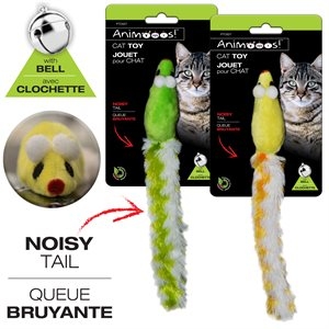 Long Tailed Mouse with Bell Cat Toy-0