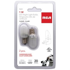RCA 1W LED Nightlight Bulb - Clear ~ 2 per pack-0