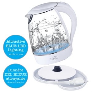 Illuminating Glass Kettle - WHITE ~ 1.7L / 12 Cups-0