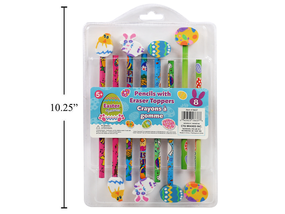 Easter Pencils with Eraser Toppers ~ 8 per pack-0