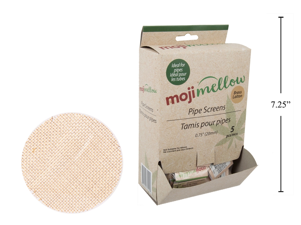 MojiMellow Replacement Brass Pipe Screens - 5 per pack ~ 100 pack per display -0