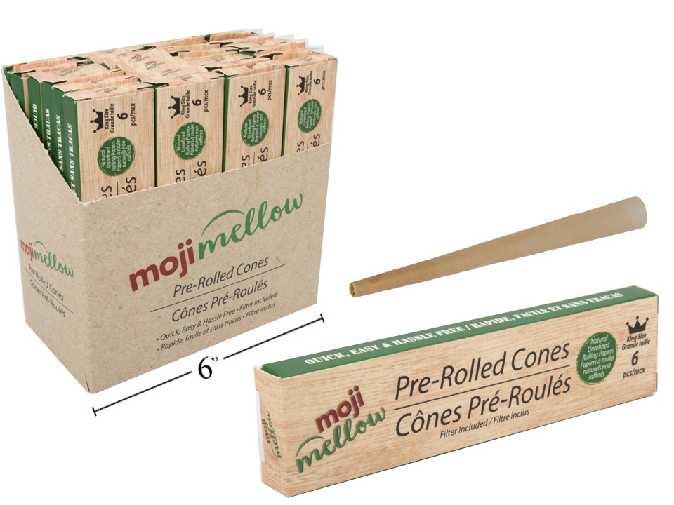 MojiMellow Pre-Rolled Cones with Filter - 6 per pack ~ 24 per display-0