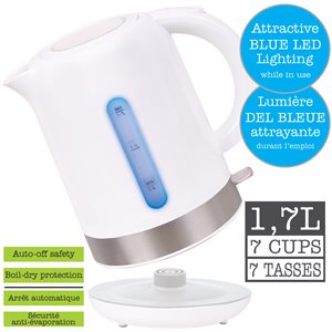 Cordless Kettle with LED Light 1.7L ~ White-0