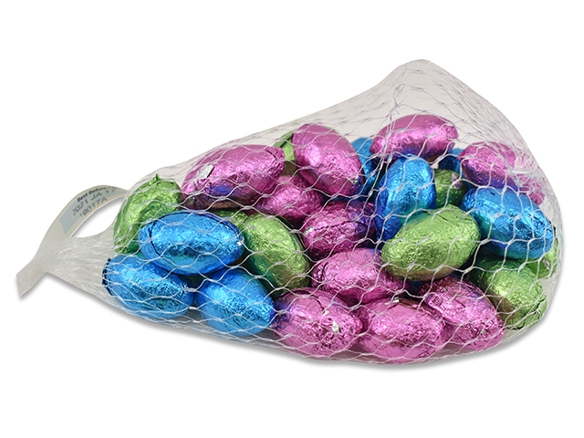Easter Foil Covered Chocolate Eggs in Mesh Bag ~ 100gram-0