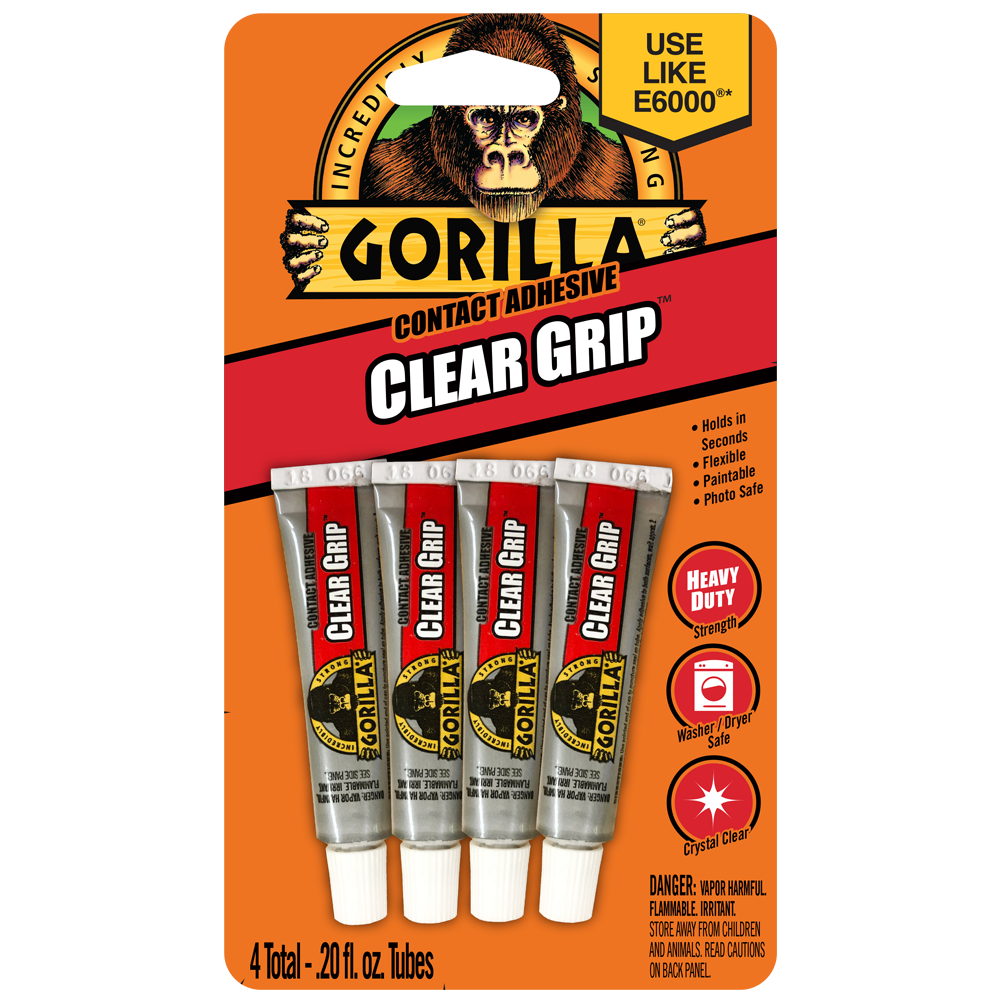 Gorilla Clear Grip Contact Adhesive Minis ~ 4 x 0.2oz tubes-0