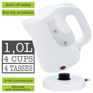 Cordless Jug Kettle - WHITE ~ 1L /4 Cups-0