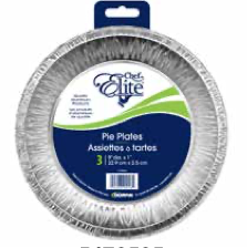 Chef Elite Foil Pie Plates - 9" dia x 1" ~ 3 per pack-0