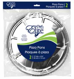 Chef Elite Foil Pizza Pan - 13" dia x 0.5" ~ 2 per pack-0