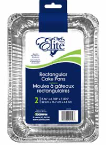 Chef Elite Rectangular Cake Pan - 8.7" x 6.1875" x 1.875" ~ 2 per pack-0