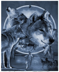 Blue Dream Wolves Micro Mink Throw -0