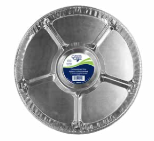 Chef Elite Foil Round 5-Compartment Tray - 16" dia ~ 1 per pack-0