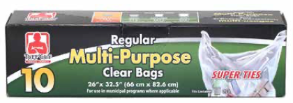 Tuff Guy Multi-Purpose Clear Garbage Bags ~ 10 per box-0