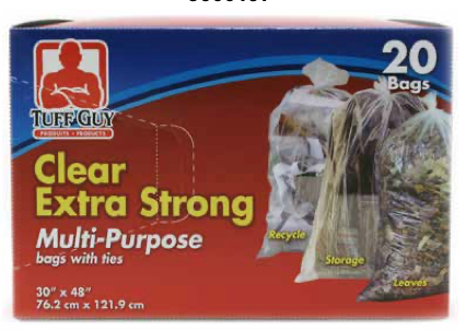 Tuff Guy Extra Strong Multi-Purpose Clear Garbage Bags ~ 20 per box-0