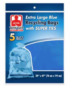 Tuff Guy Extra Large Blue Recycling Bags ~ 5 per pack-0