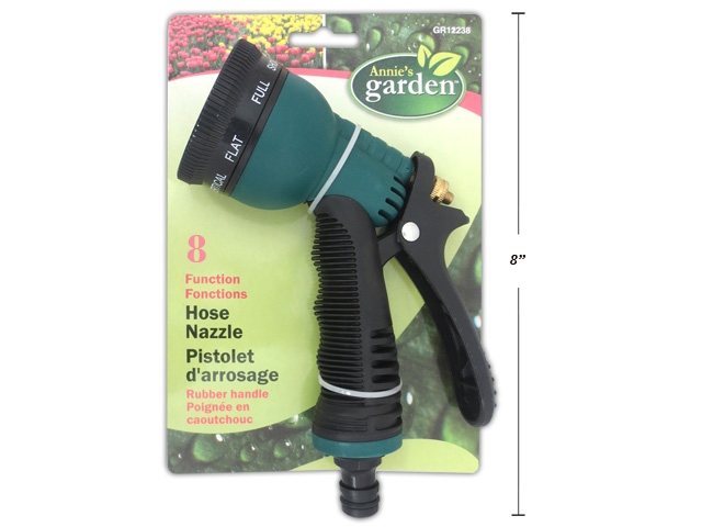 8-Function Hose Spray Nozzle with Rubber Grip-0