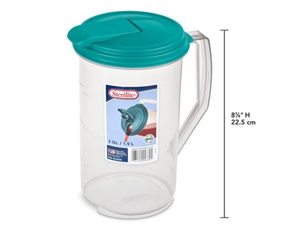 Sterilite Plastic Round Pitcher with Lid ~ 1.9L