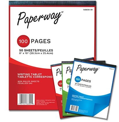 Writing Tablet - Non-Lined - 50 sheets ~ 12 TABLETS PER PACK-0