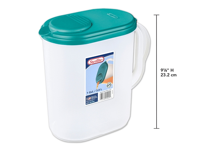 Sterilite Plastic Oval Pitcher with Lid ~ 3.8L-0