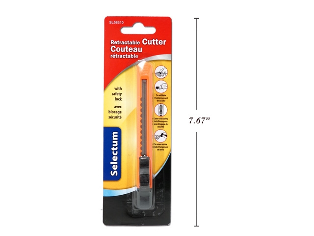 Selectum Retractable Slim Utility Cutter w/Safety Lock-0