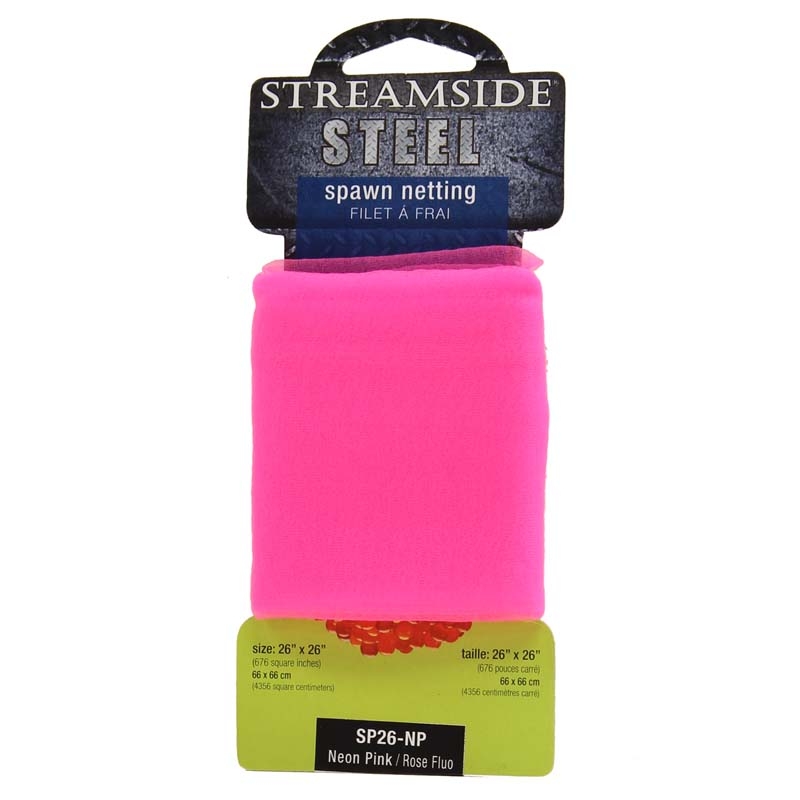 Streamside Steel Spawn Netting - 26" x 26" ~ NEON PINK-0