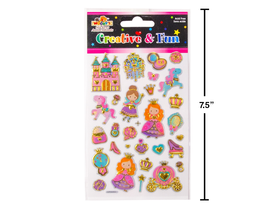 Woody's Embossed/Foil Stickers ~ Princesses-0