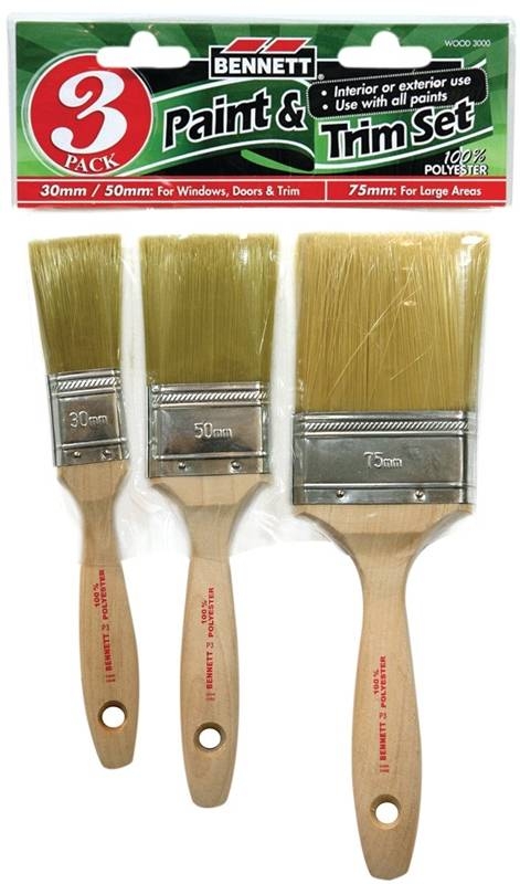 Bennett Paint & Trim Paint Brush Set ~ 3 pieces-0