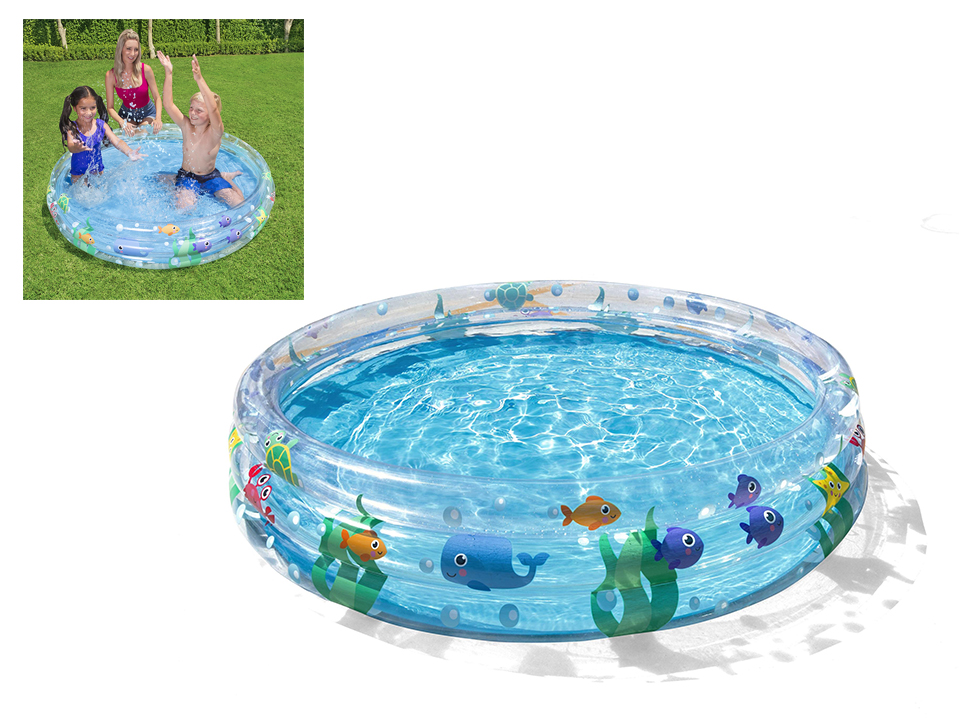 Inflatable Sea Print 3-Ring Pool ~ 60" x 12" {51004}-0