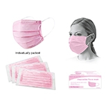 Bodico 3-Ply Disposable Mask Individually Wrapped - Pink ~ 50 per box-0