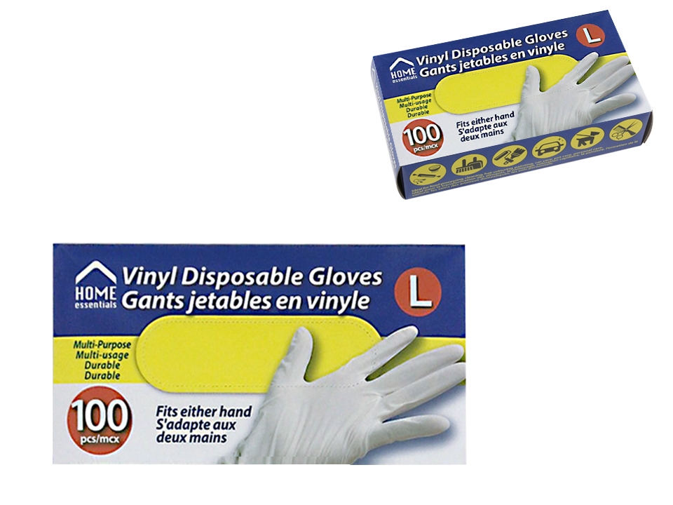Vinyl Disposable Gloves - Large ~ 100 per box-0