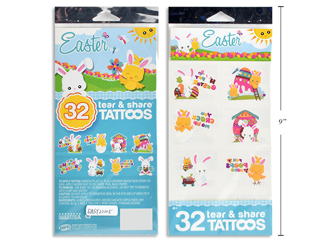 Easter Tear & Share Tattoos ~ 32 per pack-0
