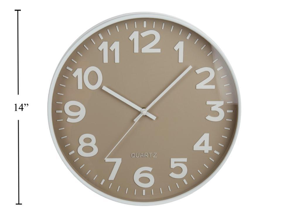 Grey/ White Wall Clock - 14" Round-0