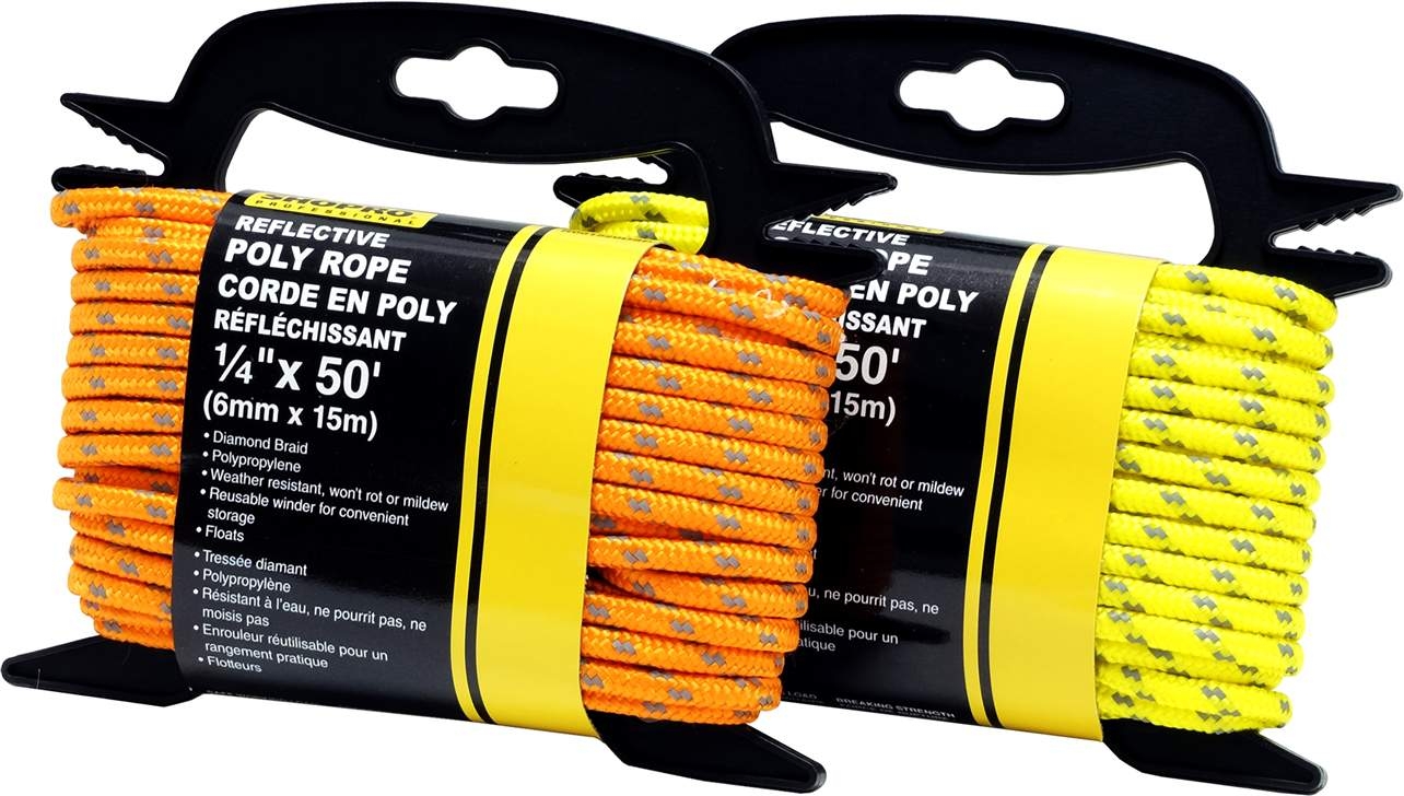 ShopPro Poly Reflective Rope ~ 1/4" x 50' -0