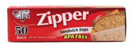 Chef Elite Zipper Sandwich Bags - 6.5" x 6" ~ 50 per box-0
