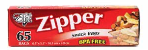 Chef Elite Zipper Snack Size Bags - 6.5" x 3.5" ~ 65 per box-0