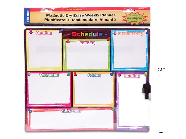 Selectum Magnetic Dry Erase Weekly Planner + Marker ~ 12.5" x 10.4"-0