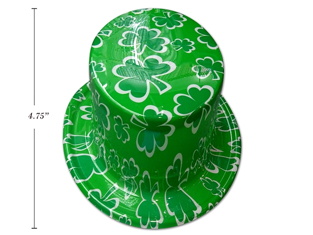 St. Patrick's Day Shamrock Printed PVC Leprechaun Hat-0