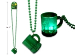 St. Patrick's Day Battery Operated 3-LED Flashing Beer Necklace ~ 33"-0
