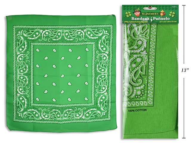 St. Patrick's Day Polyester Bandana ~ 21" x 21"-0